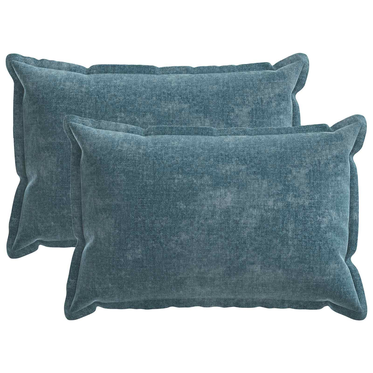 Cushion Cover 2 pcs HOUTEN Blue 50 x 70 cm Chenille Fabric