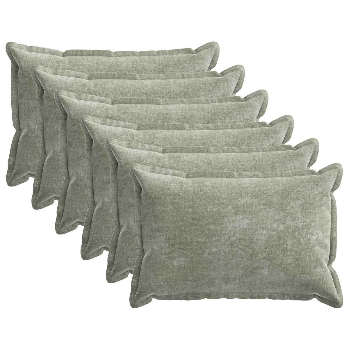 Cushion Cover 6 pcs HOUTEN Green 50 x 70 cm Chenille Fabric