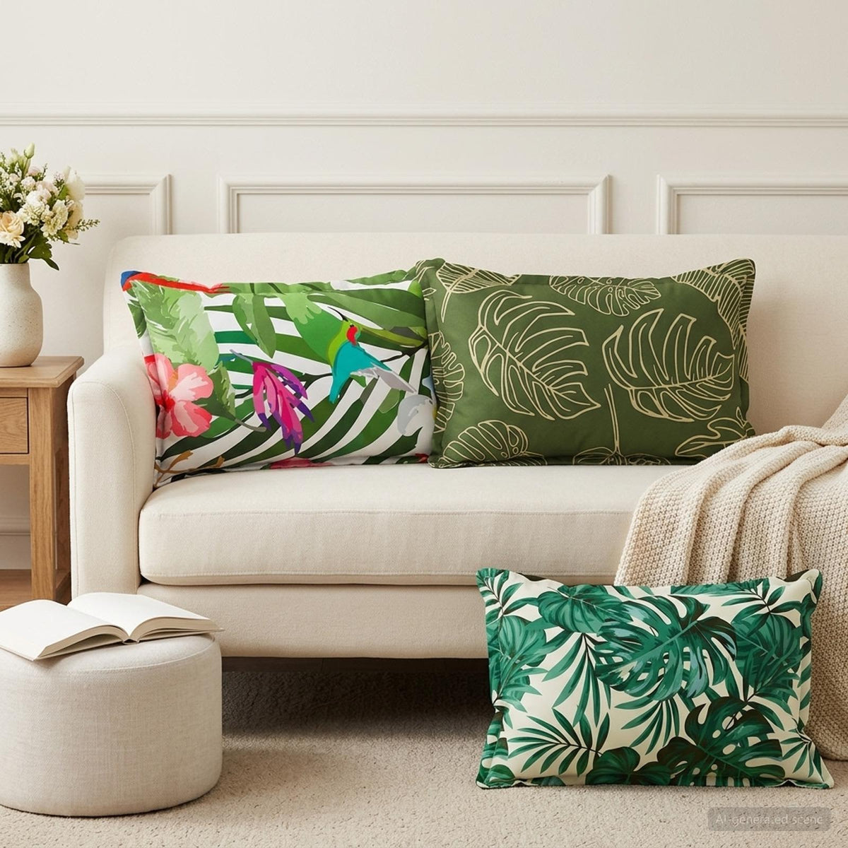 Throw Pillow 2 pcs HOUTEN Multicolour 50 x 75 cm Polyester