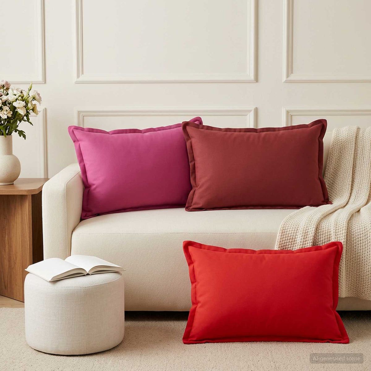 Cushion with Pillow HOUTEN 2 pcs Red Polyester