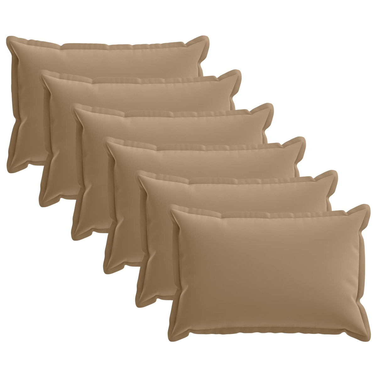 Cushion Cover 6 pcs HOUTEN Taupe 50 x 70 cm Polyester