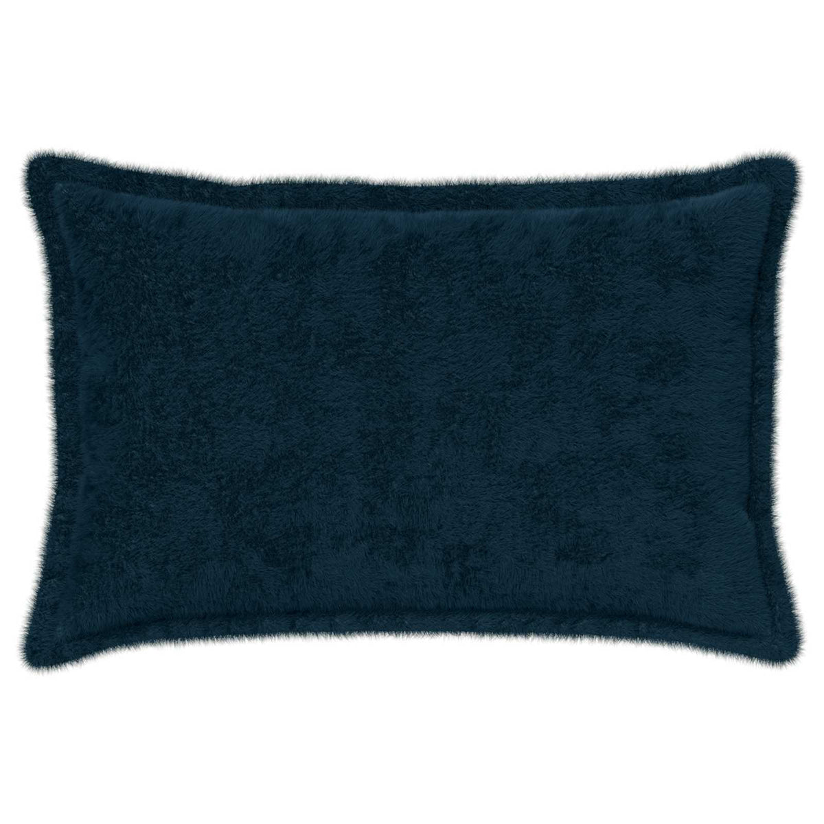 Cushion Cover 2 pcs HOUTEN Navy Blue 50 x 70 cm Faux Rabbit Fur