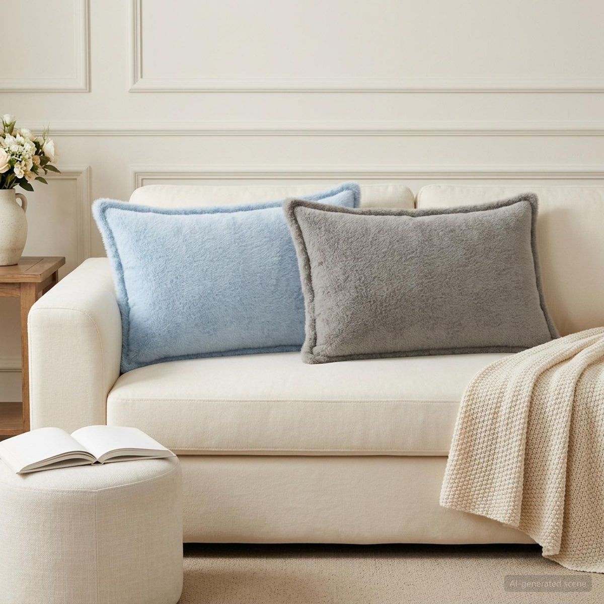 Cushion Cover 2 pcs HOUTEN Light Blue 50 x 75 cm