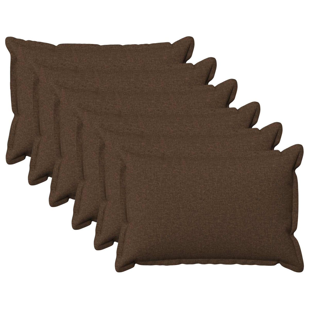 Cushion Cover 6 pcs HOUTEN Brown 50 x 75 cm Faux Linen