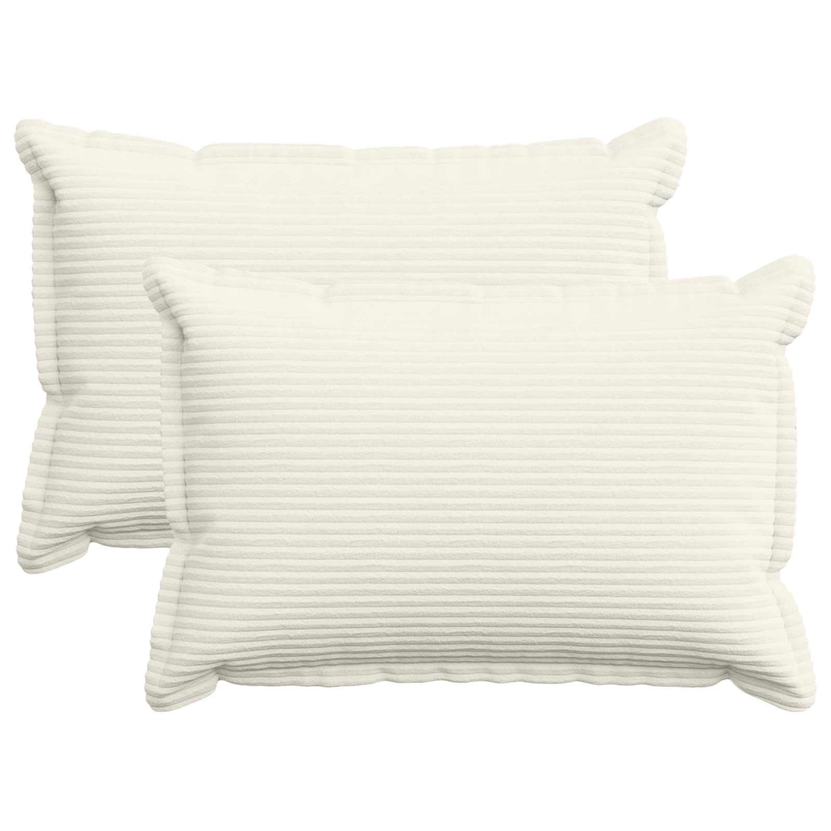 Cushion Cover 2 pcs HOUTEN Cream 50 x 75 cm Corduroy