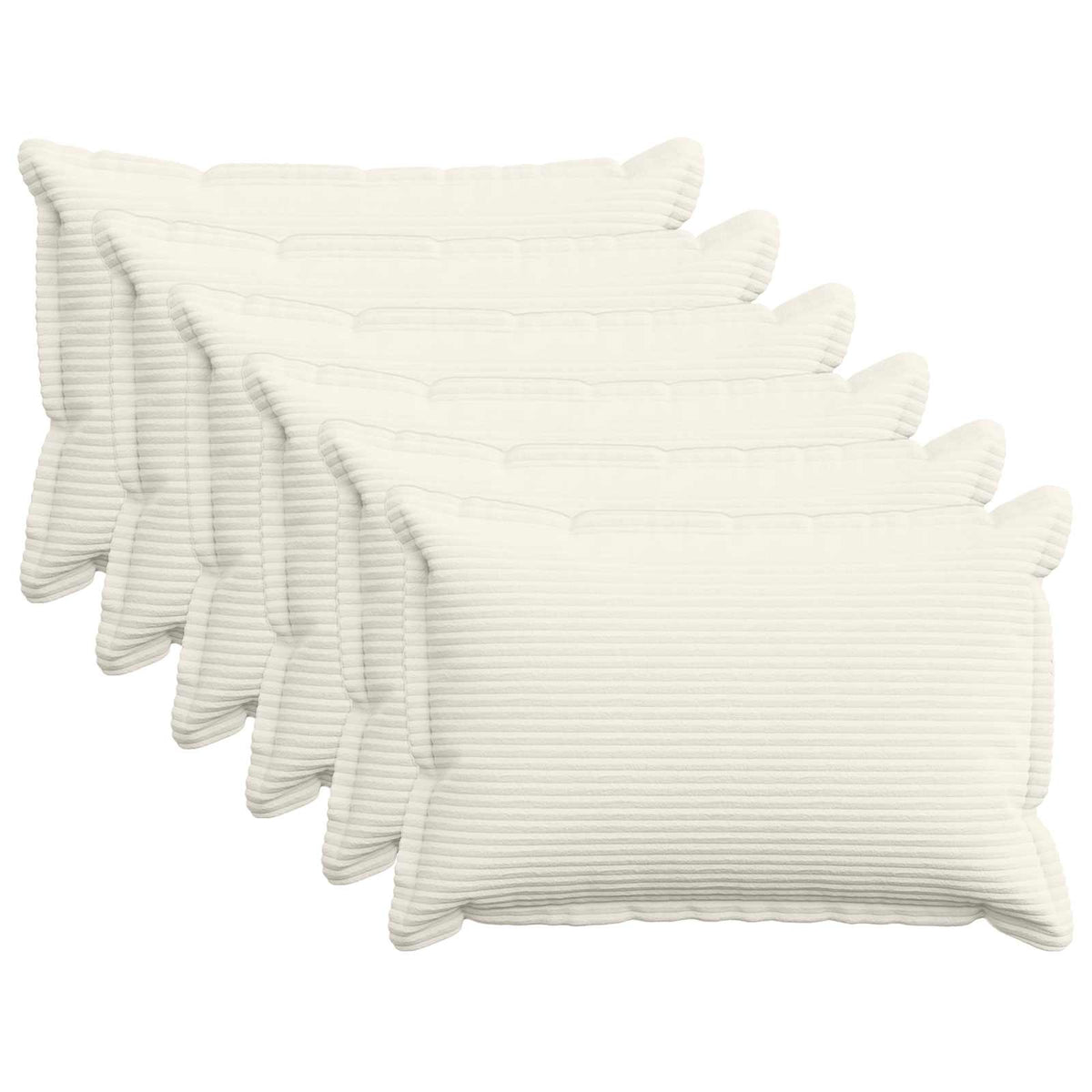 Cushion Cover 6 pcs HOUTEN Cream 50 x 75 cm Corduroy