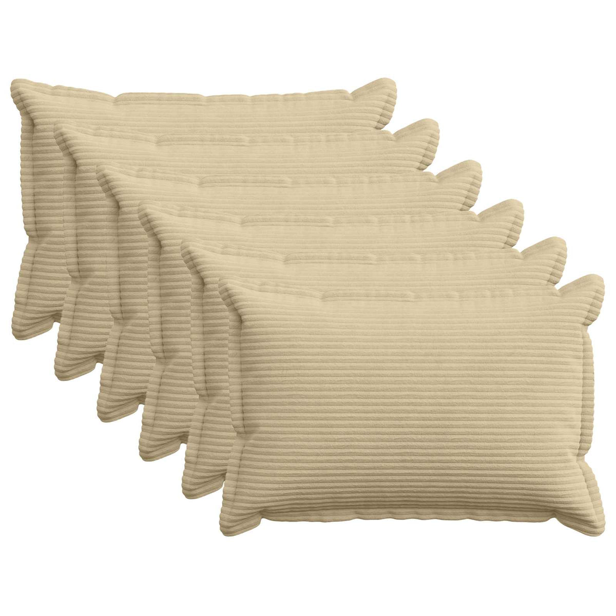 Cushion Cover 6 pcs HOUTEN Grey Green 50 x 75 cm Corduroy