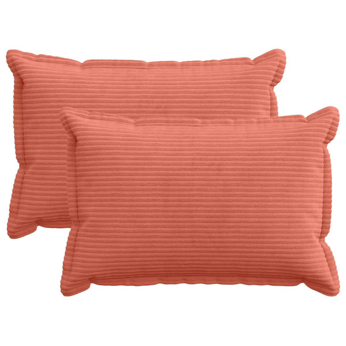Cushion Cover 2 pcs HOUTEN Red Orange 50 x 75 cm Corduroy