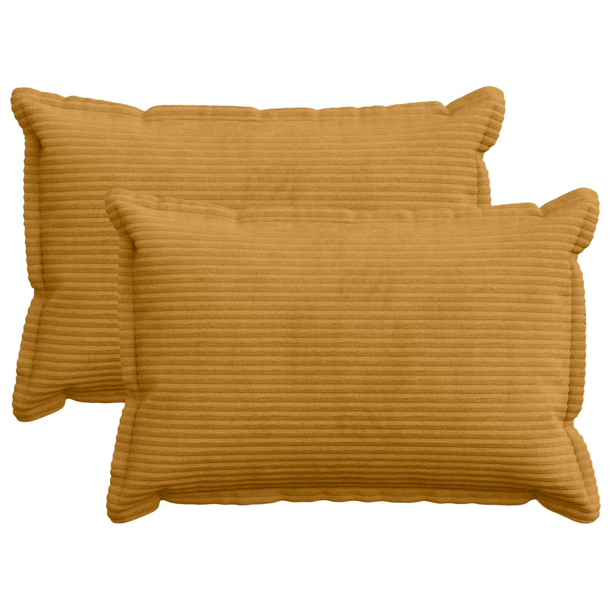 Cushion Cover 2 pcs HOUTEN Yellow 50 x 75 cm Corduroy