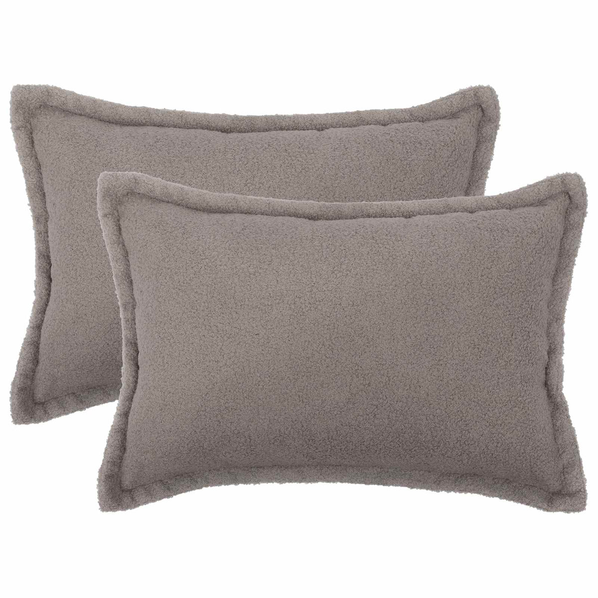 Cushion Cover 2 pcs HOUTEN Light Grey 50 x 75 cm Bouclé