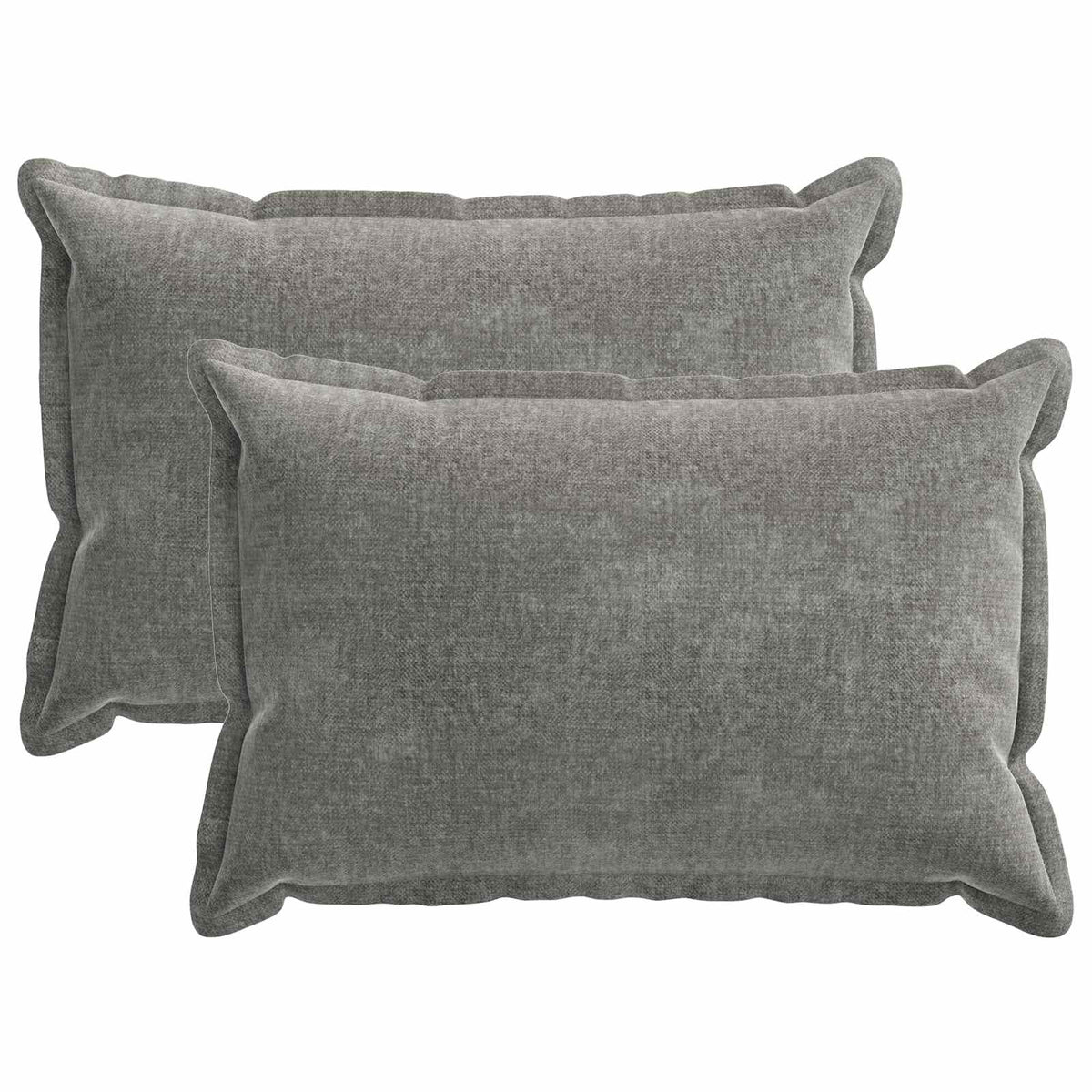 Cushion Cover 2 pcs HOUTEN Dark Grey 50 x 75 cm Chenille Fabric