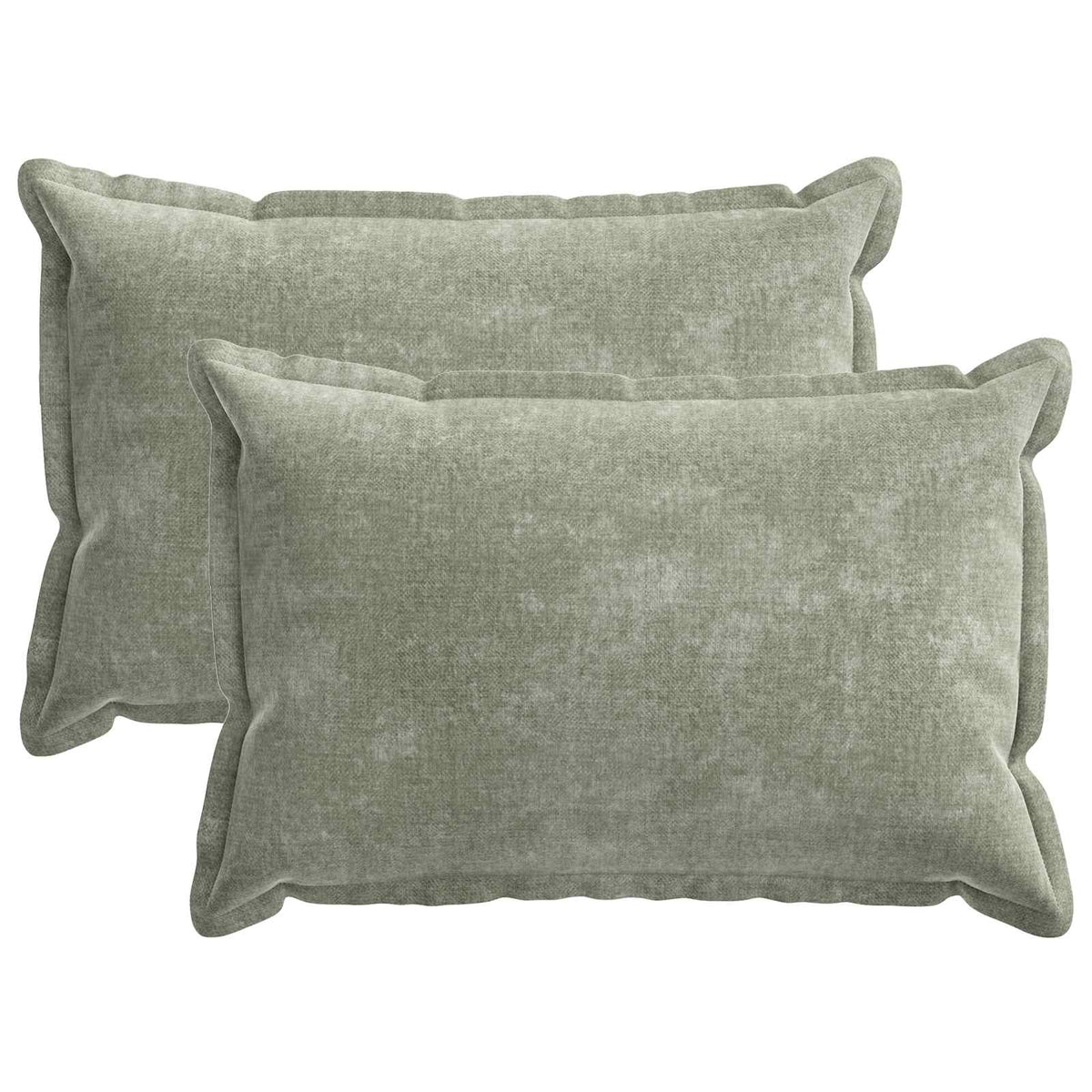 Cushion Cover 2 pcs HOUTEN Green 50 x 75 cm Chenille Fabric