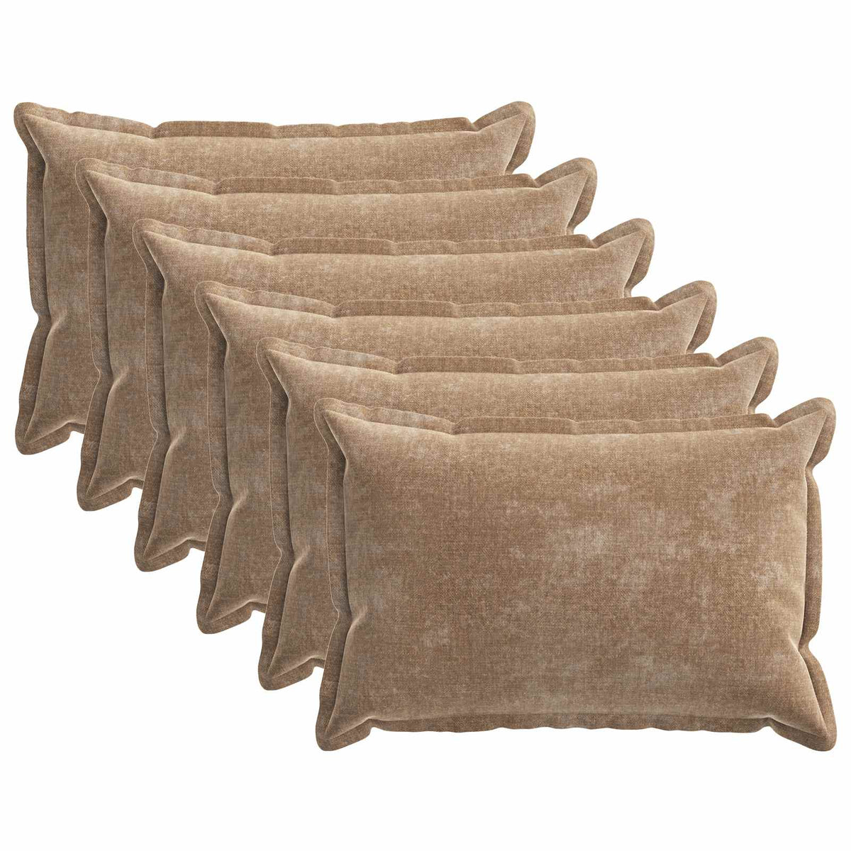 Cushion Cover 6 pcs HOUTEN Brown 50 x 75 cm Chenille Fabric