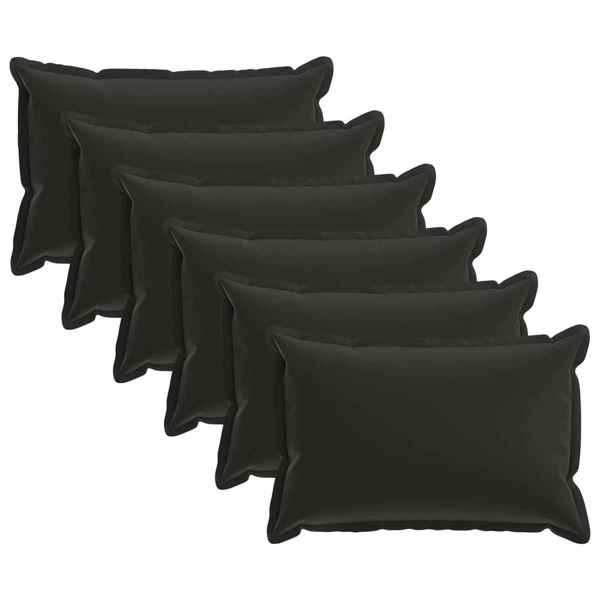 Cushion Cover 6 pcs HOUTEN Black 50 x 75 cm Polyester