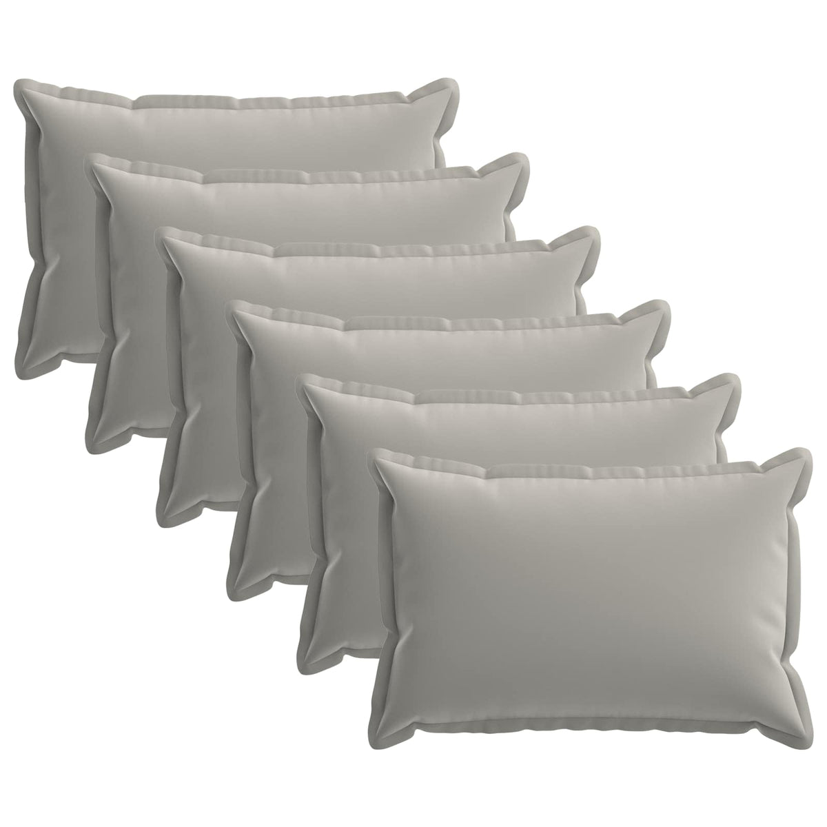 Cushion Cover 6 pcs HOUTEN Grey 50 x 75 cm Polyester