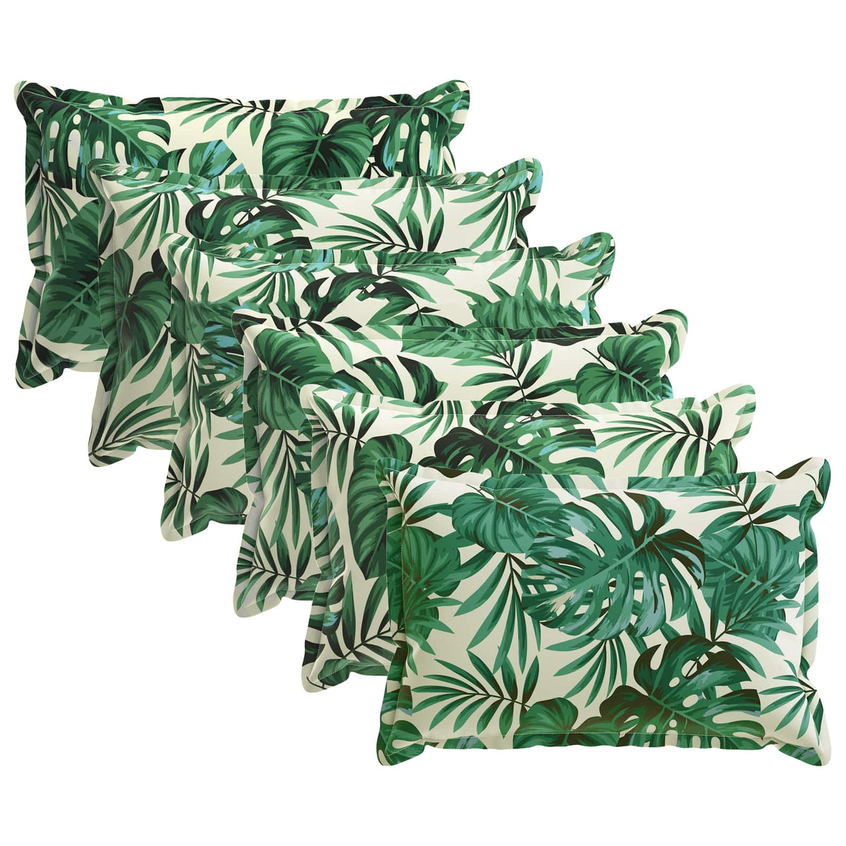 Cushion Cover 6 pcs HOUTEN Leaf Pattern 50 x 75 cm Polyester