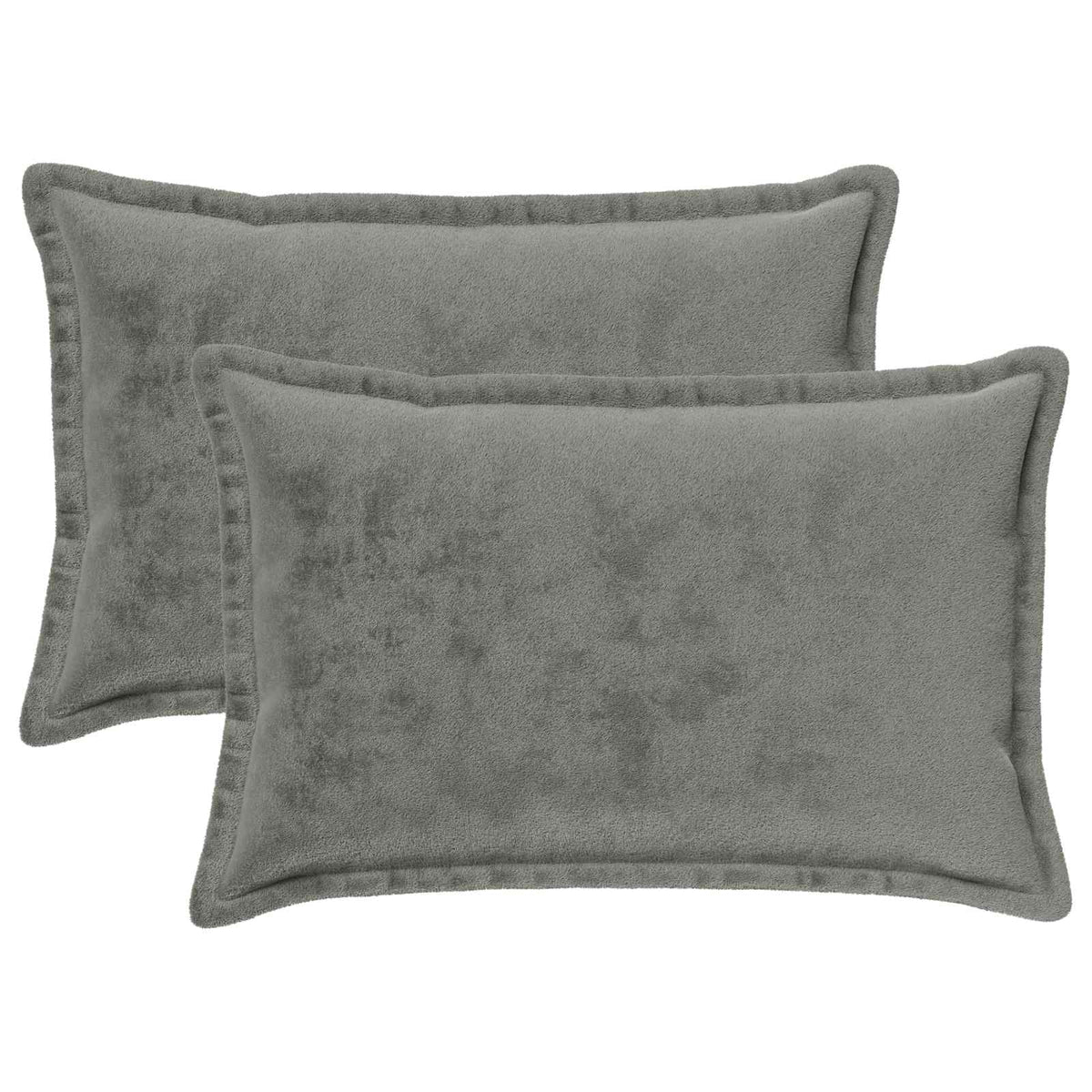 Cushion Cover 2 pcs HOUTEN Dark Grey 50 x 75 cm Flannel
