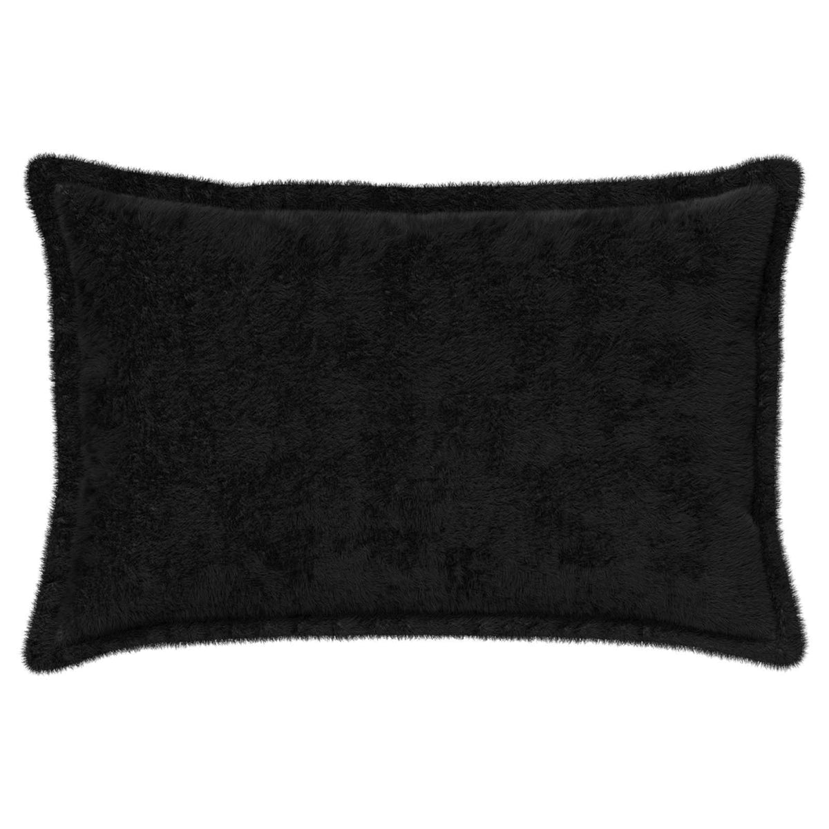 Cushion Cover 2 pcs HOUTEN Black 50 x 75 cm Faux Rabbit Fur
