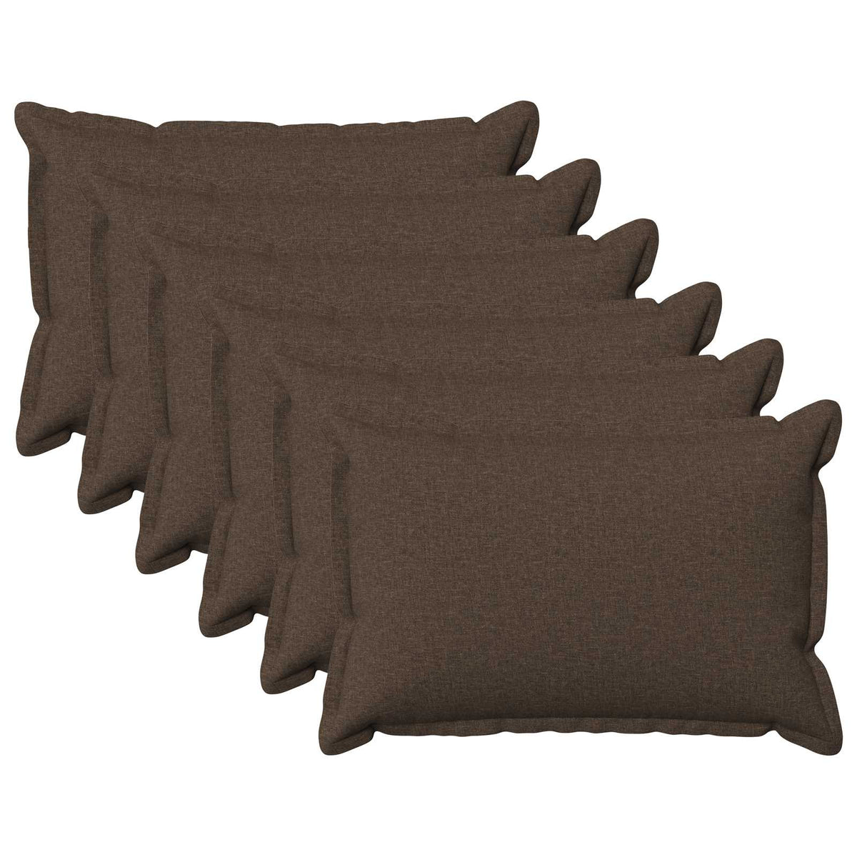 Cushion Cover 6 pcs HOUTEN Taupe 50 x 80 cm Faux Linen