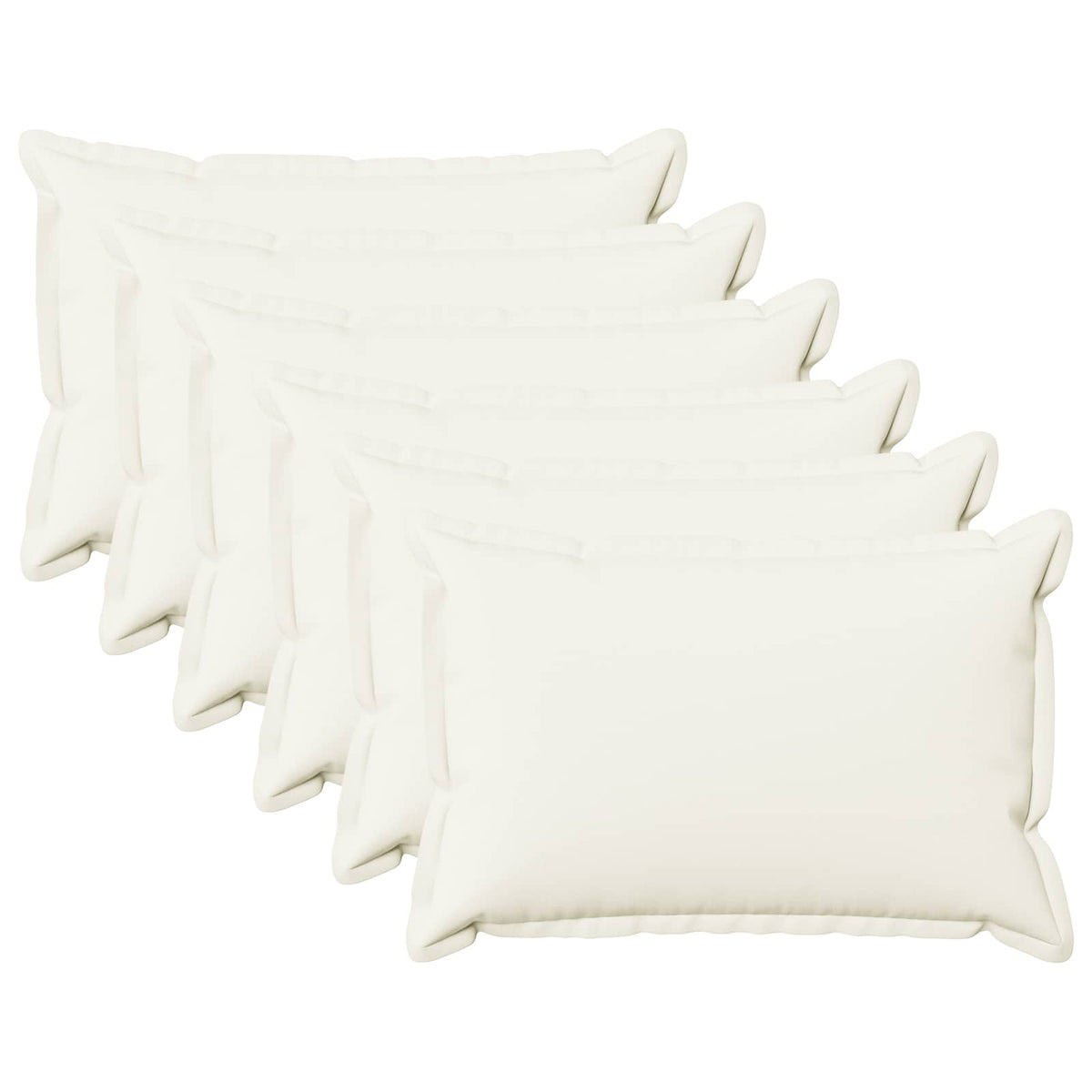 Cushion Cover 6 pcs HOUTEN White 50 x 80 cm Faux Linen