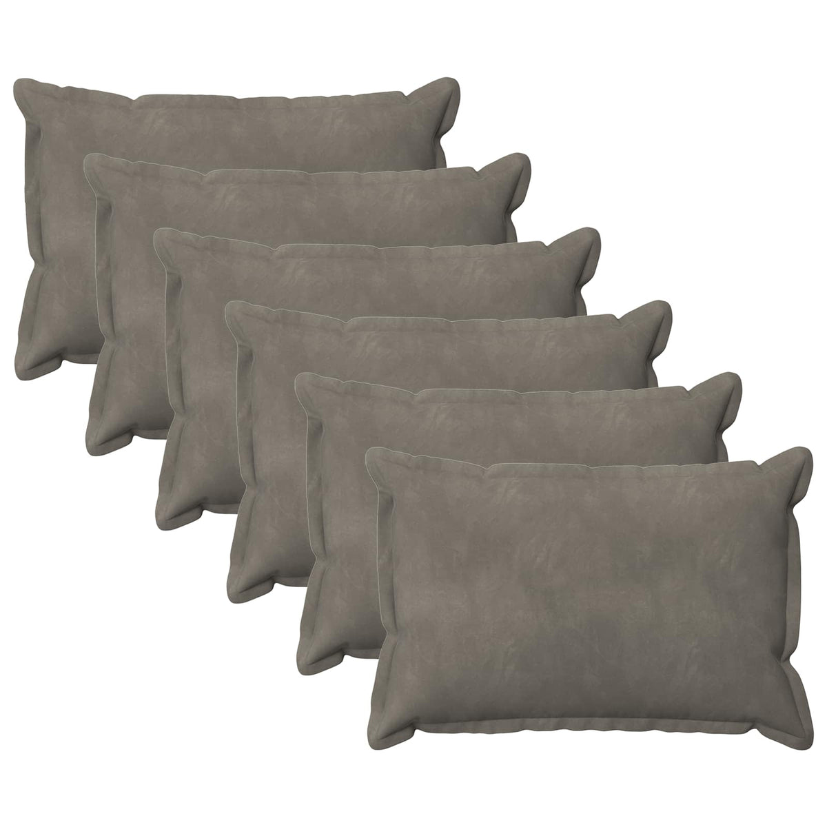 Cushion Cover 6 pcs HOUTEN Light Grey 50 x 80 cm Velvet