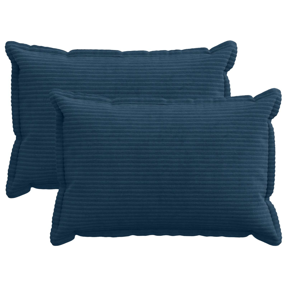 Cushion Cover 2 pcs HOUTEN Navy Blue 50 x 80 cm Corduroy
