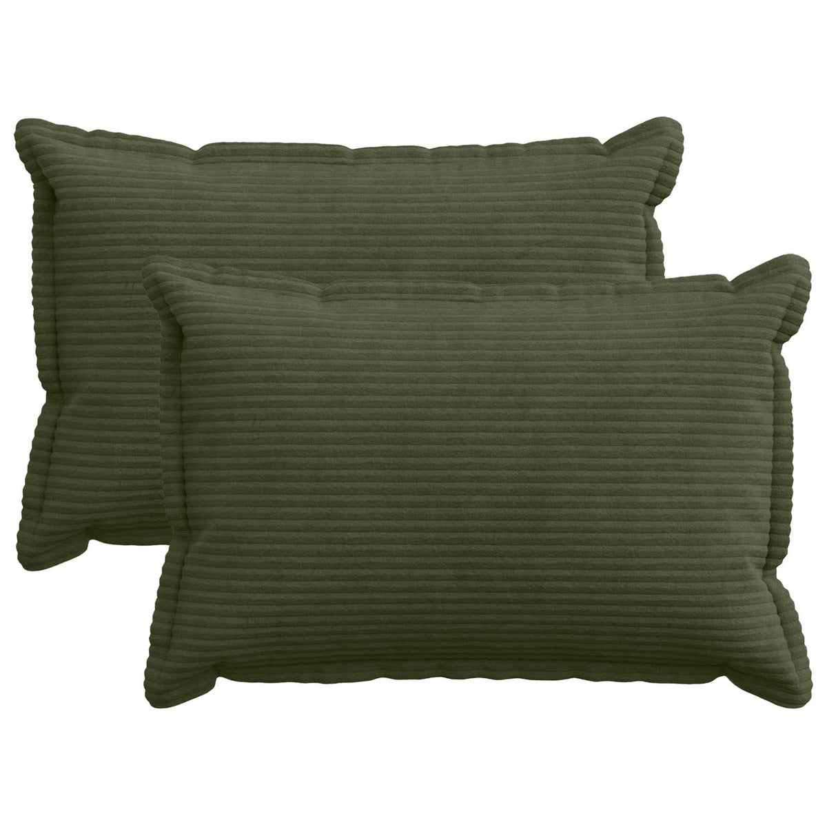Cushion Cover 2 pcs HOUTEN Green 50 x 80 cm Corduroy