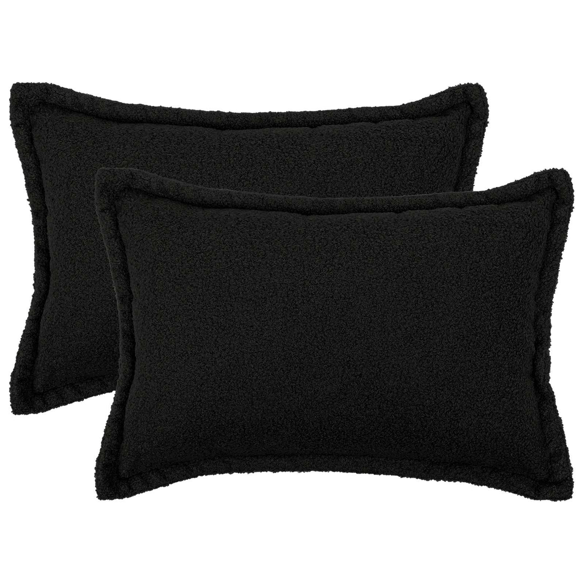 Cushion Cover 2 pcs HOUTEN Black 50 x 80 cm Bouclé