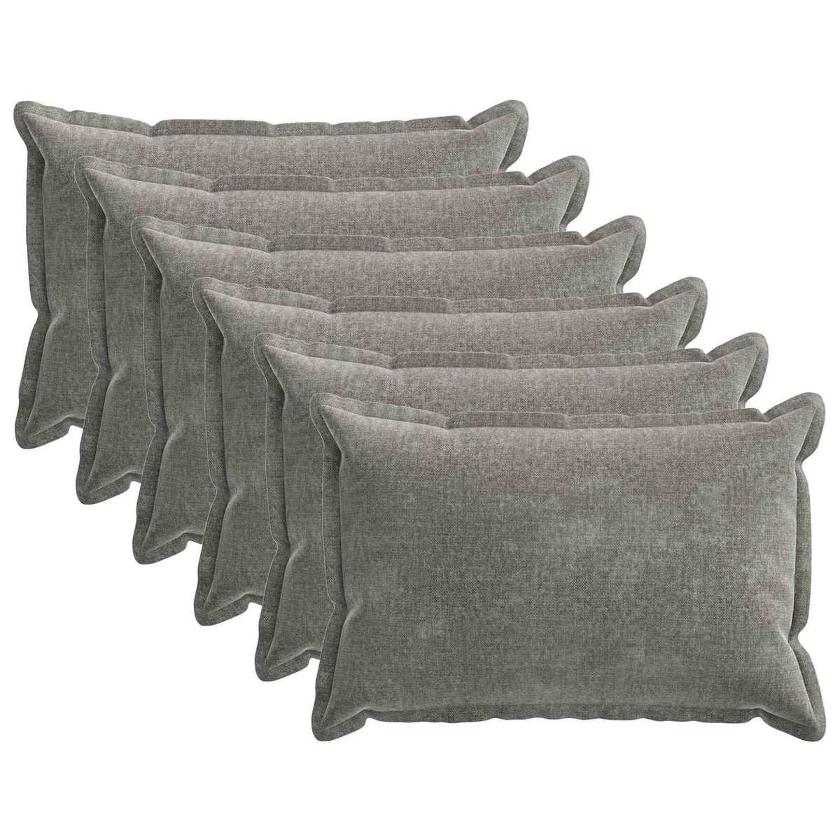 Cushion Cover 6 pcs HOUTEN Dark Grey 50 x 80 cm Chenille Fabric
