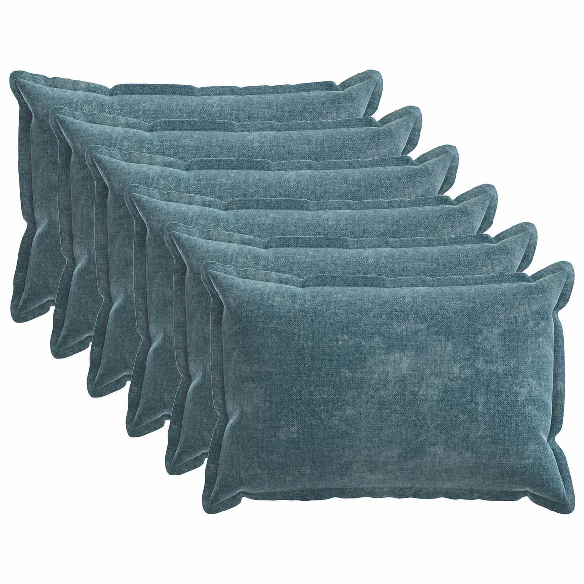 Cushion Cover 6 pcs HOUTEN Blue 50 x 80 cm Chenille Fabric