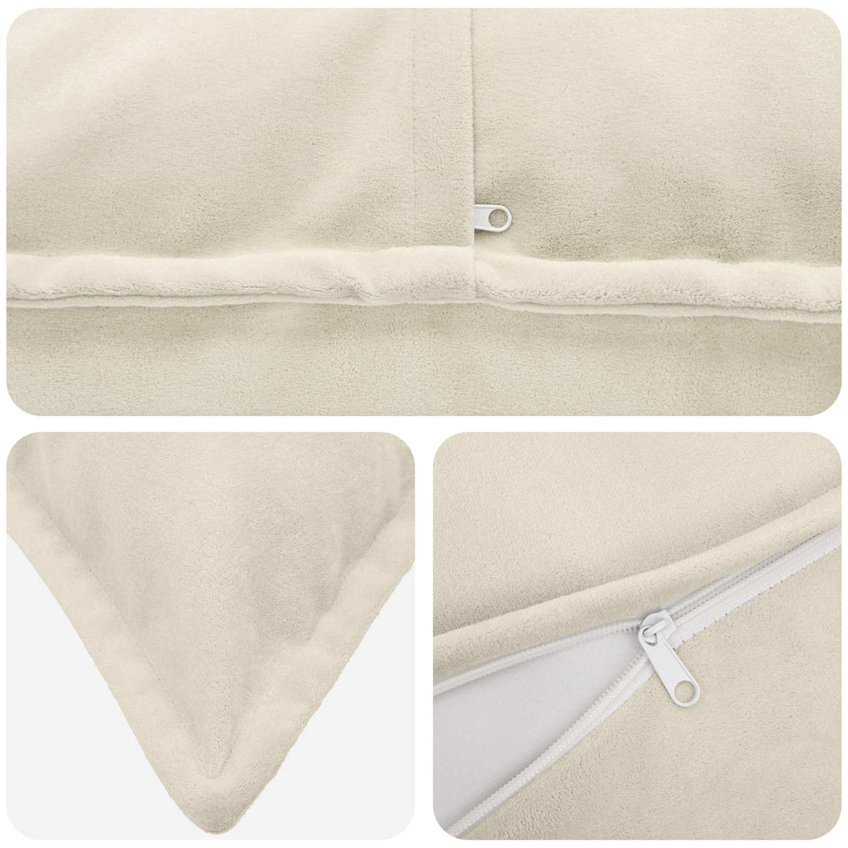 Cushion Cover 6 pcs HOUTEN Cream 50 x 80 cm Microfiber Fleece