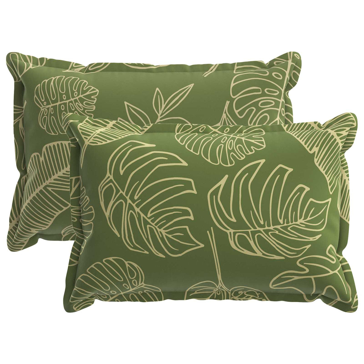 Cushion Cover 2 pcs HOUTEN Leaf Design 50 x 80 cm Polyester