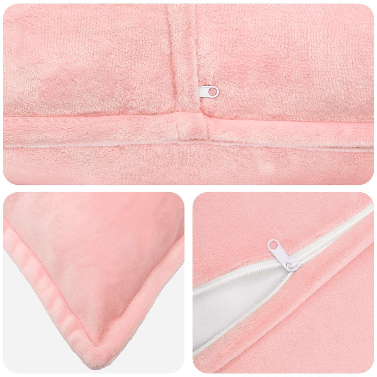 Cushion Cover 2 pcs HOUTEN Pink 50 x 80 cm Flannel