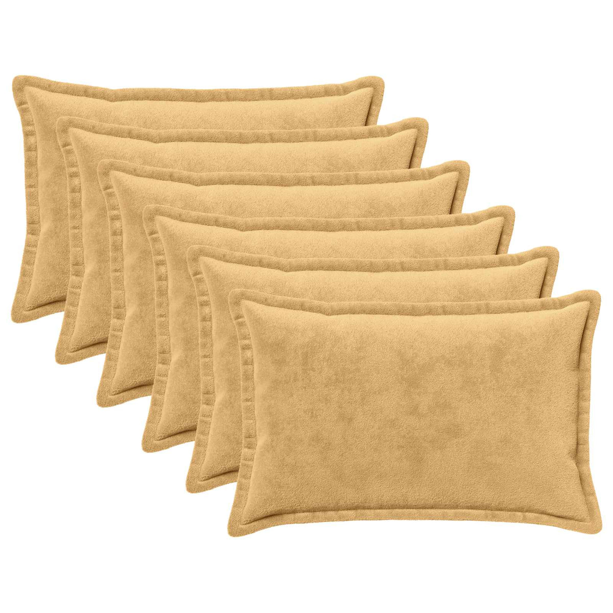 Cushion Cover 6 pcs HOUTEN Taupe 50 x 80 cm Flannel