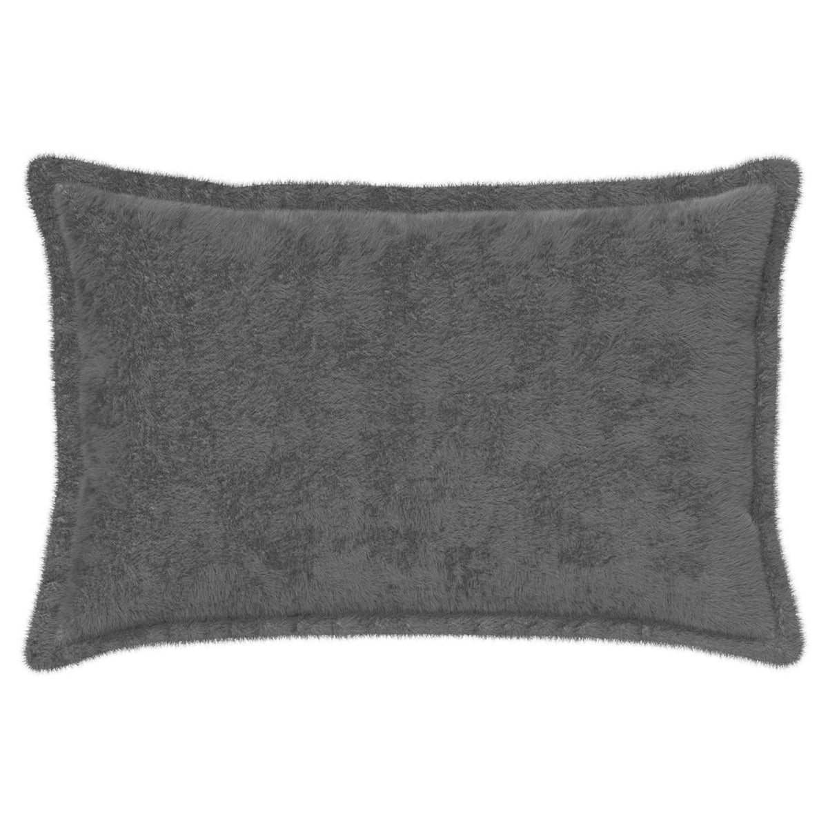 Cushion Cover 6 pcs HOUTEN Dark Grey 50 x 80 cm Faux Rabbit Fur