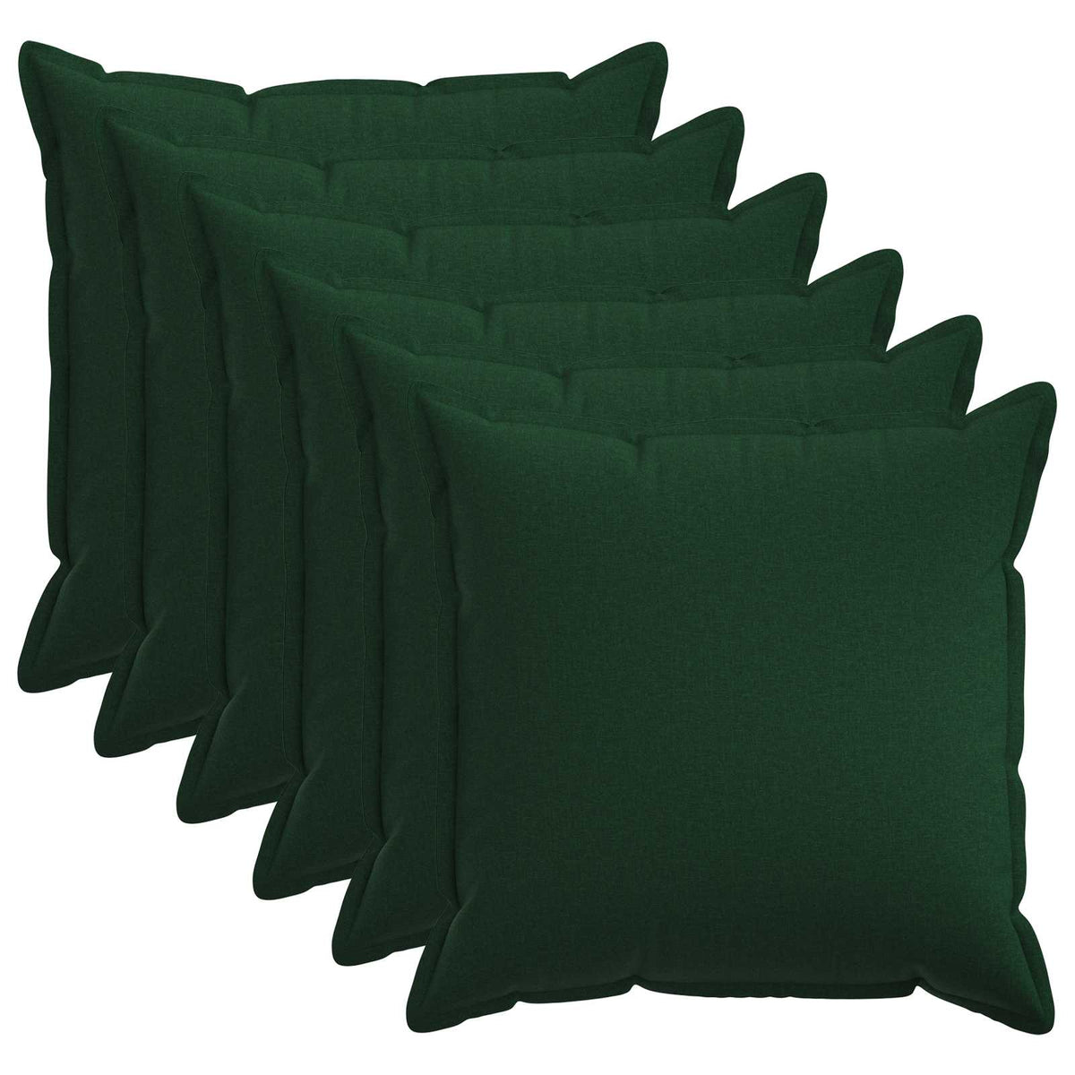 Cushion Cover 6 pcs HOUTEN Dark Green 55 x 55 cm Faux Linen