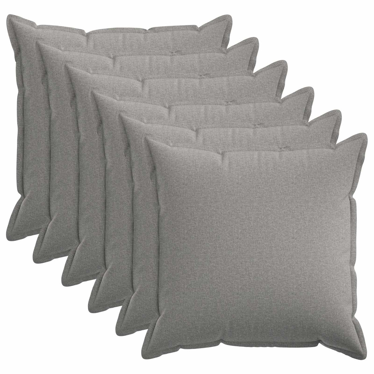 Cushion Cover 6 pcs HOUTEN Cloud Grey 55 x 55 cm Faux Linen