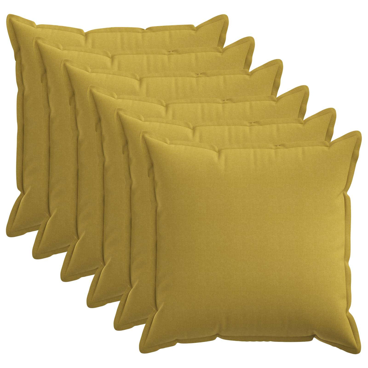 Cushion Cover 6 pcs HOUTEN Light Green 55 x 55 cm Faux Linen