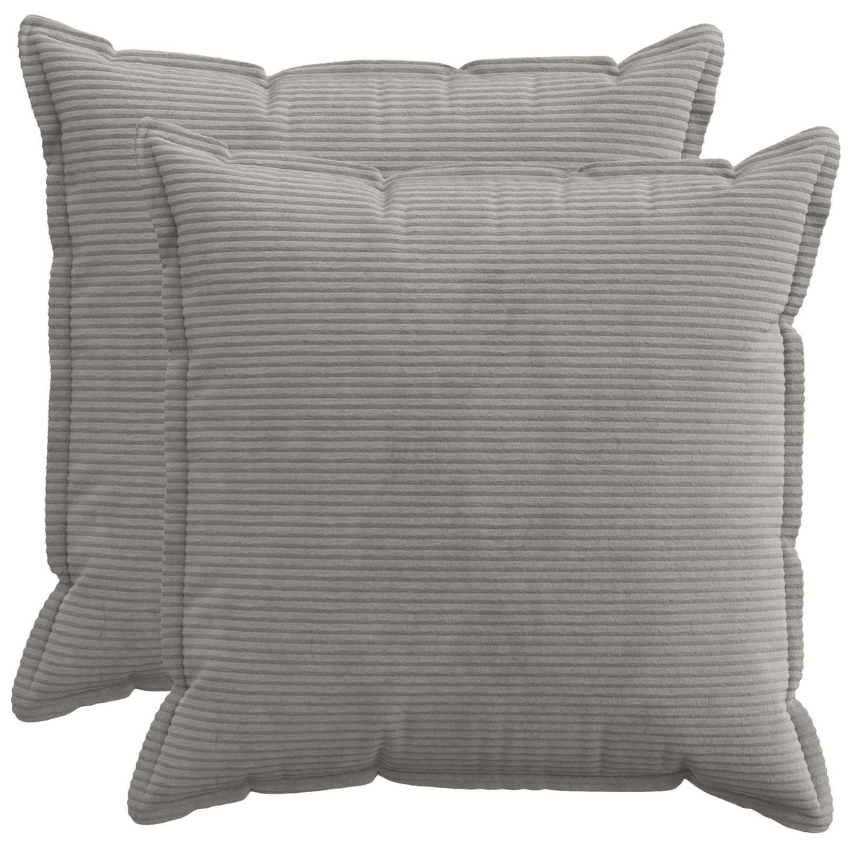 Cushion Cover 2 pcs HOUTEN Light Grey 55 x 55 cm Corduroy