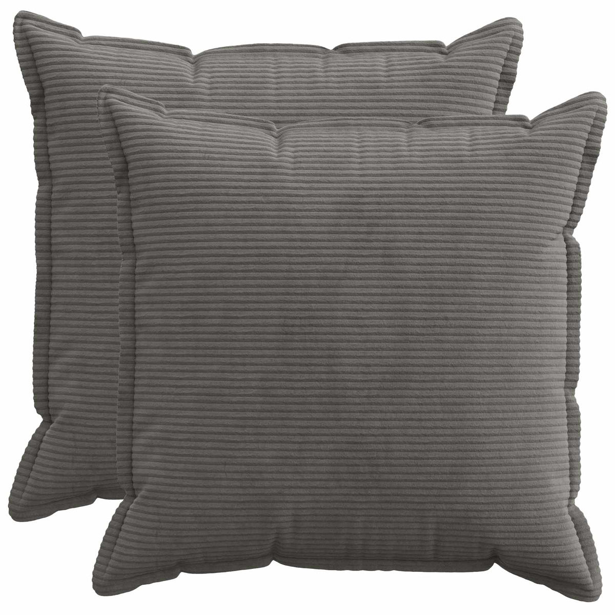 Cushion Cover 2 pcs HOUTEN Dark Grey 55 x 55 cm Corduroy