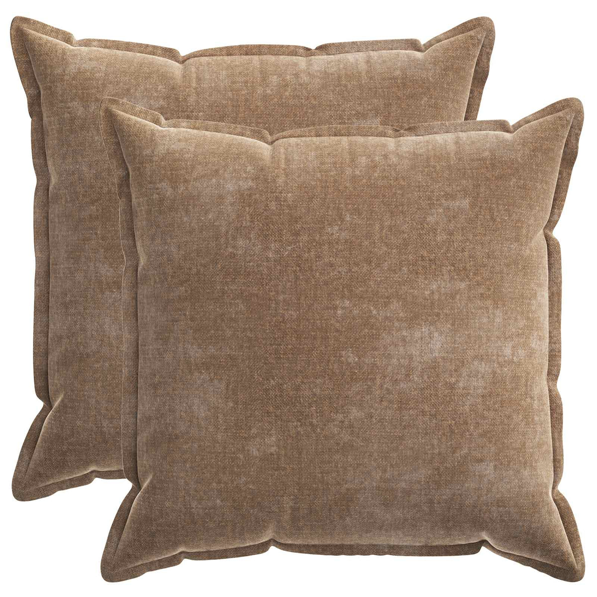 Cushion Cover 2 pcs HOUTEN Brown 55 x 55 cm Chenille Fabric