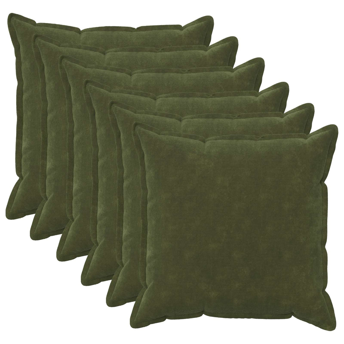 Cushion Cover 6 pcs HOUTEN Green 55 x 55 cm Microfiber Fleece