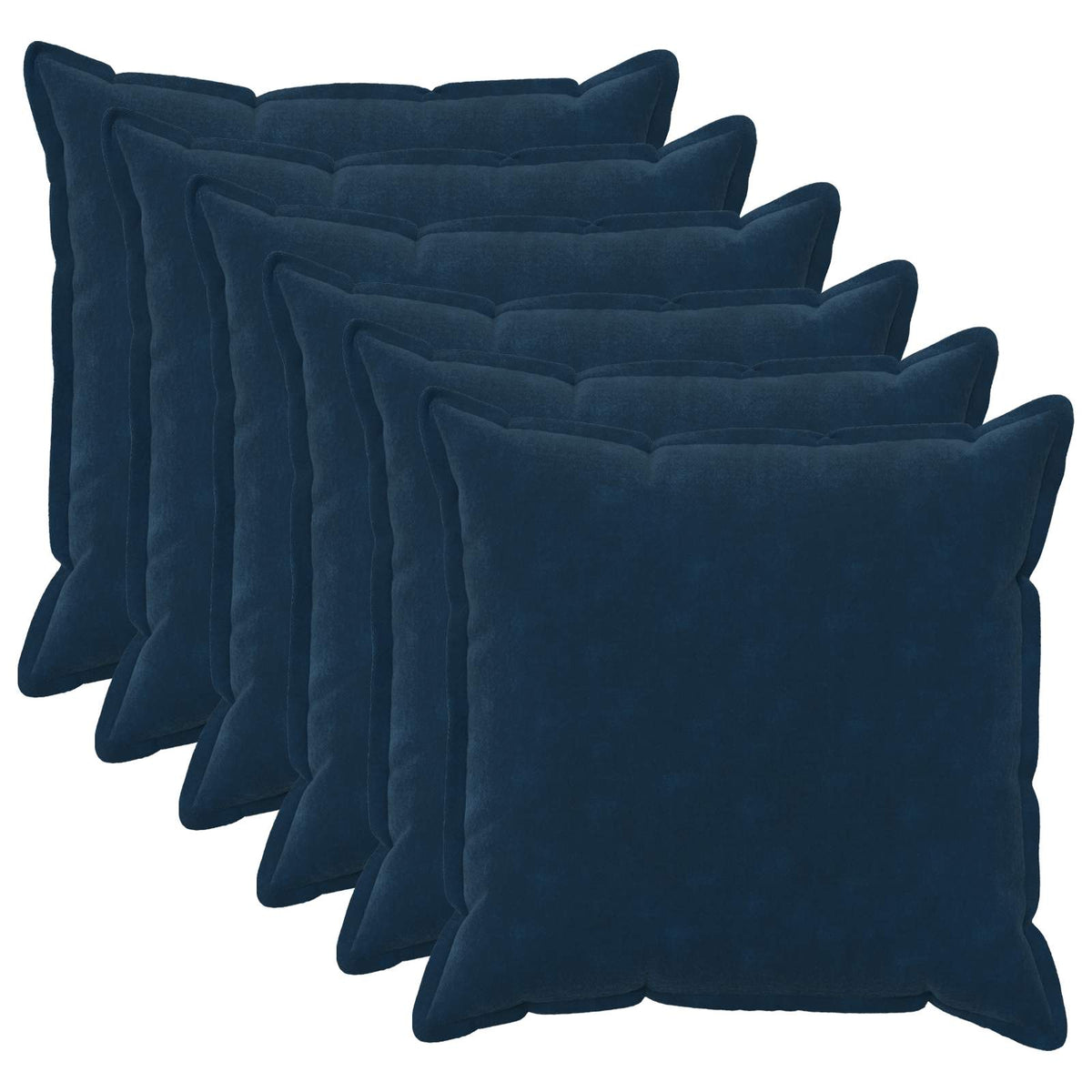 Cushion Cover 6 pcs HOUTEN Blue 55 x 55 cm Microfiber Fleece