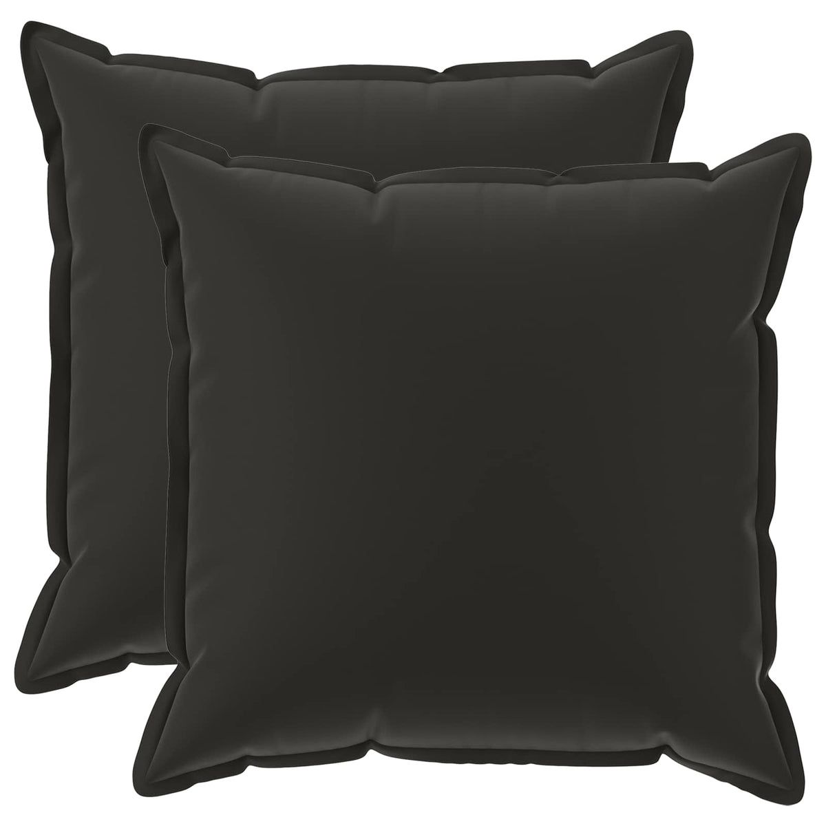Cushion Cover 2 pcs HOUTEN Black 55 x 55 cm Polyester
