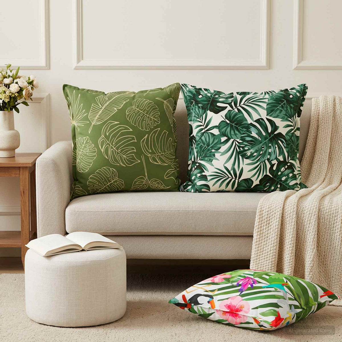 Cushion Cover 6 pcs HOUTEN Multicolour 55 x 55 cm Polyester