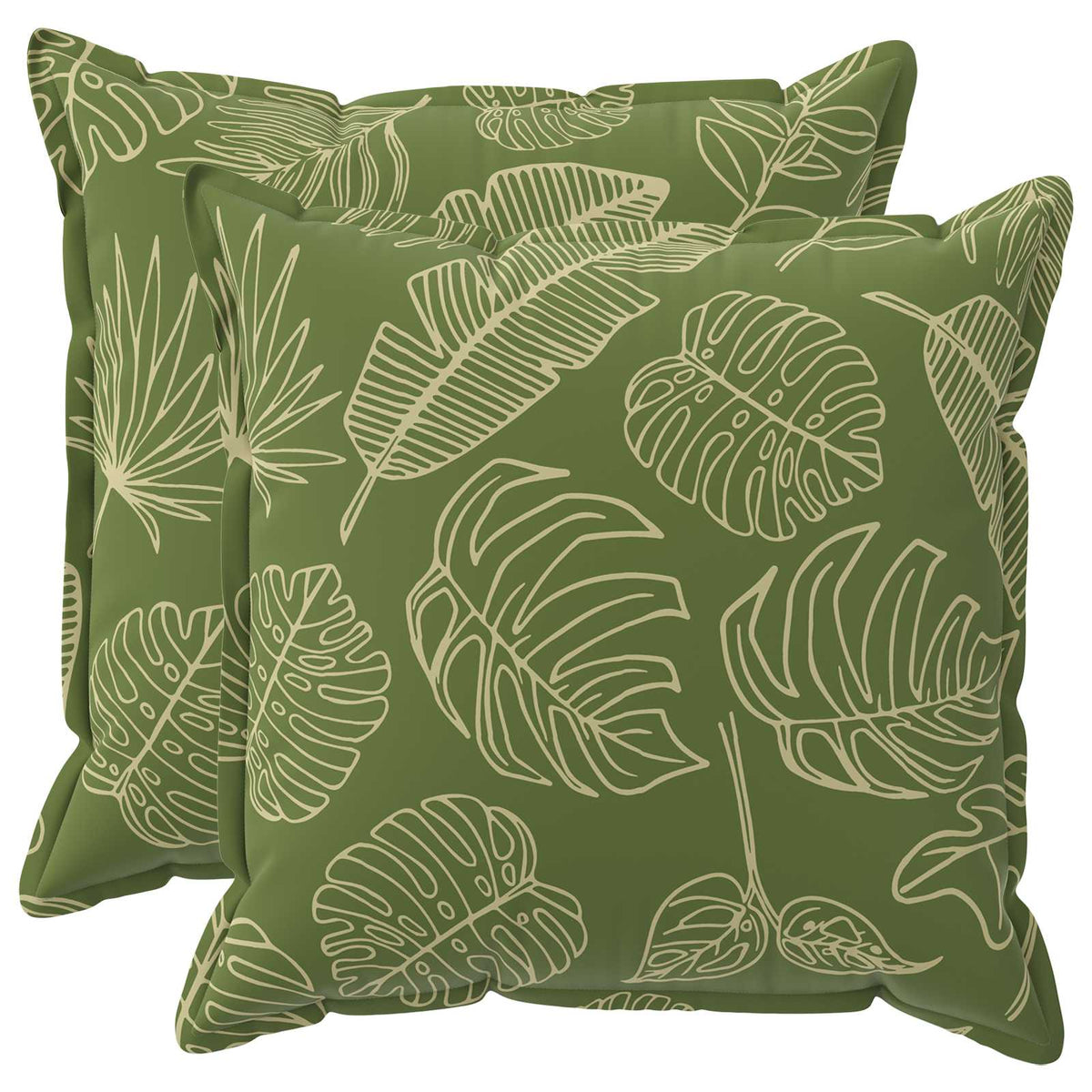 Cushion Cover 2 pcs HOUTEN Leaf Design 55 x 55 cm Polyester