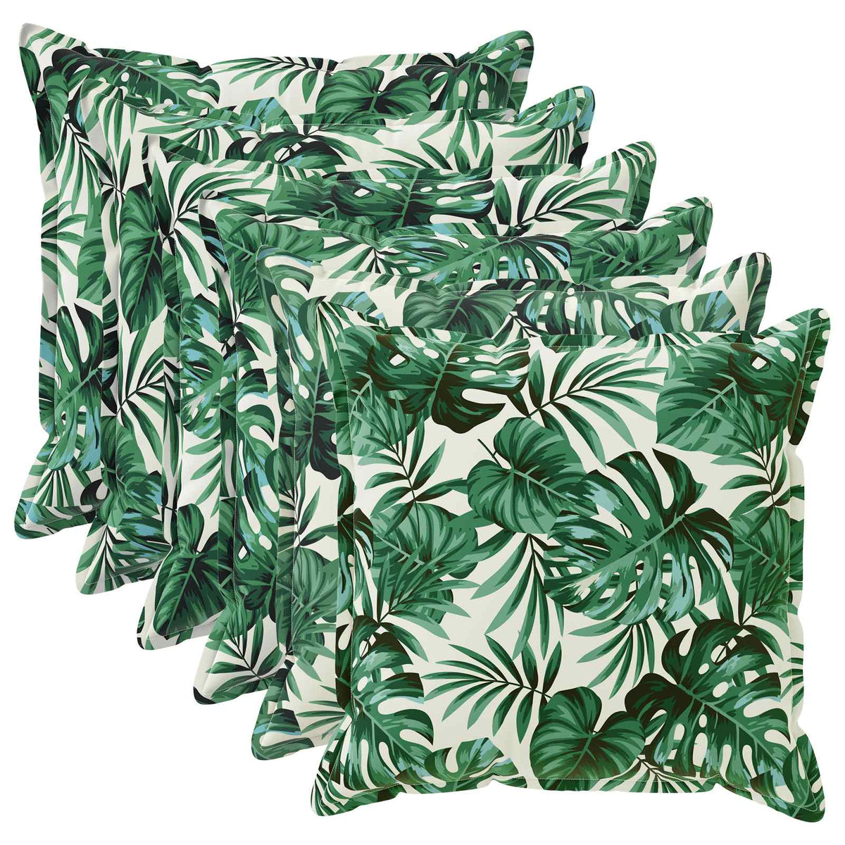 Cushion Cover 6 pcs HOUTEN Leaf Pattern 55 x 55 cm Polyester