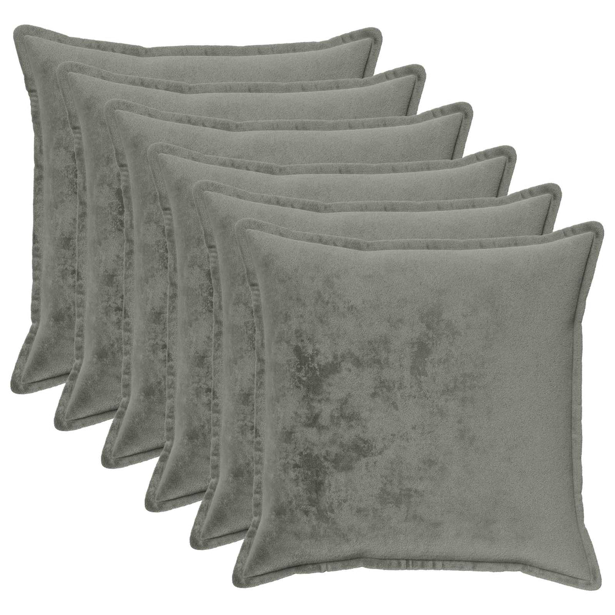 Cushion Cover 6 pcs HOUTEN Dark Grey 55 x 55 cm Flannel