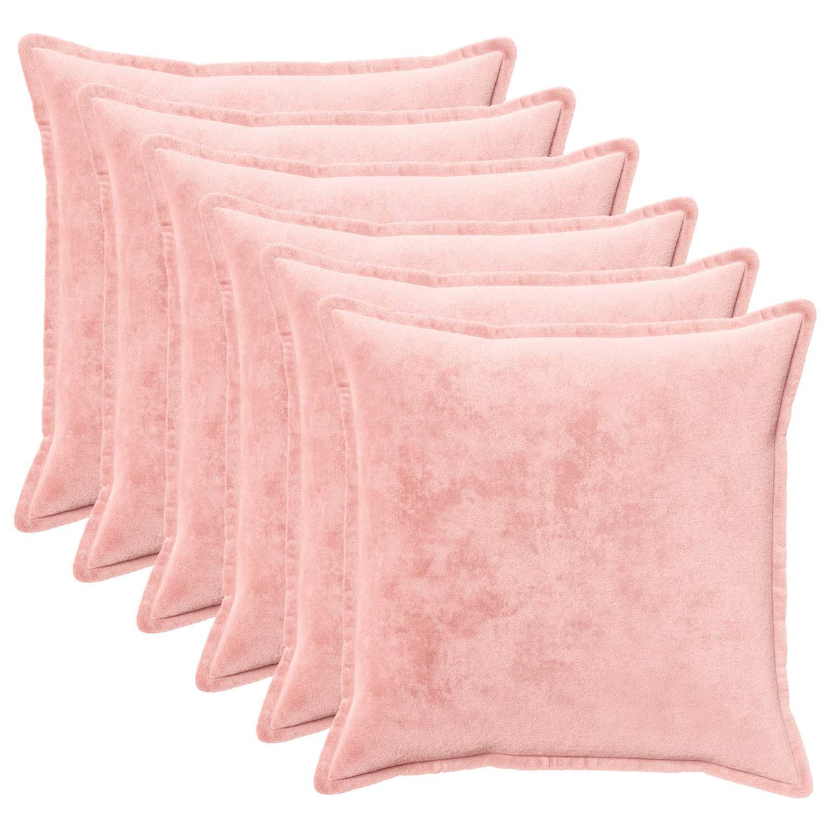 Cushion Cover 6 pcs HOUTEN Pink 55 x 55 cm Flannel