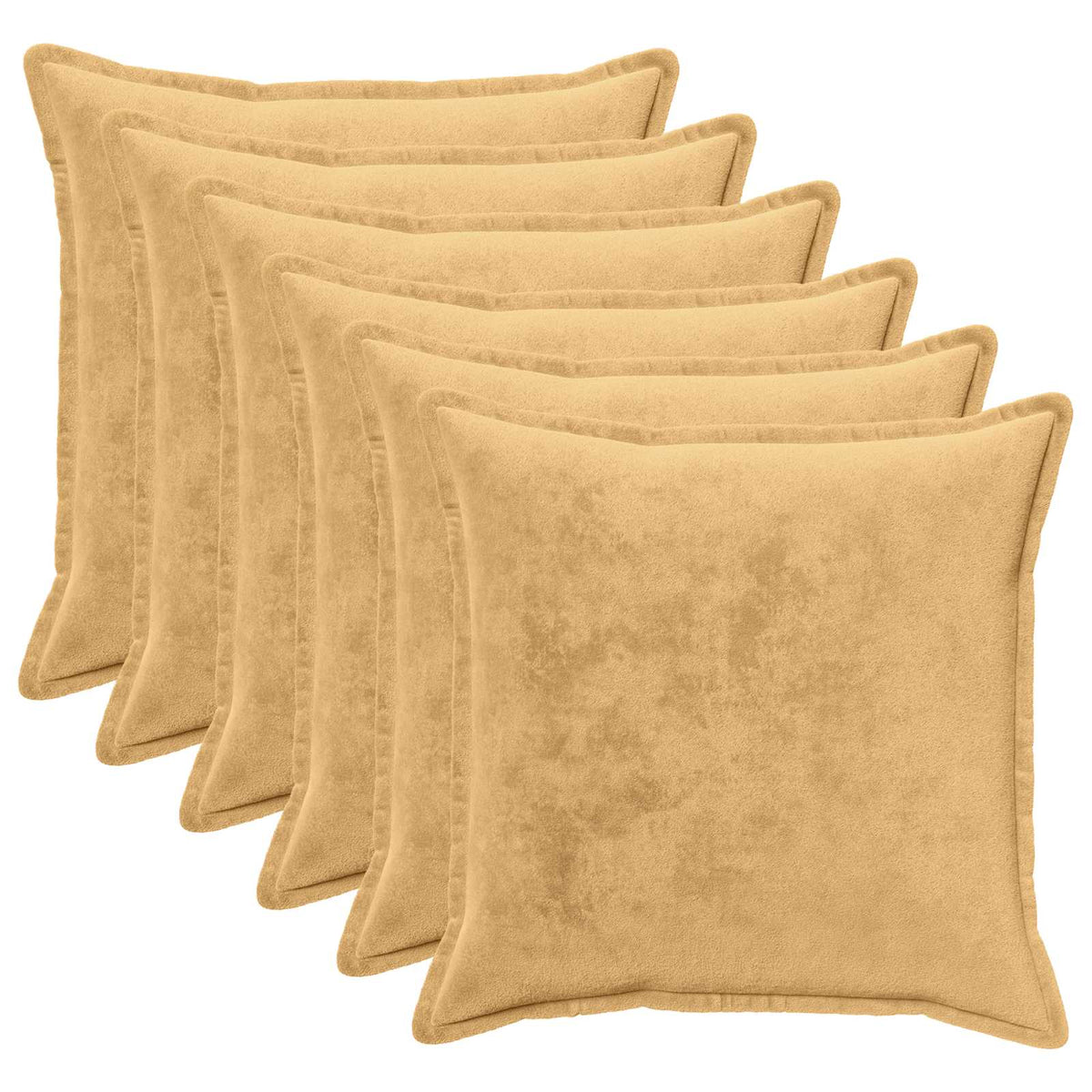 Cushion Cover 6 pcs HOUTEN Taupe 55 x 55 cm Flannel